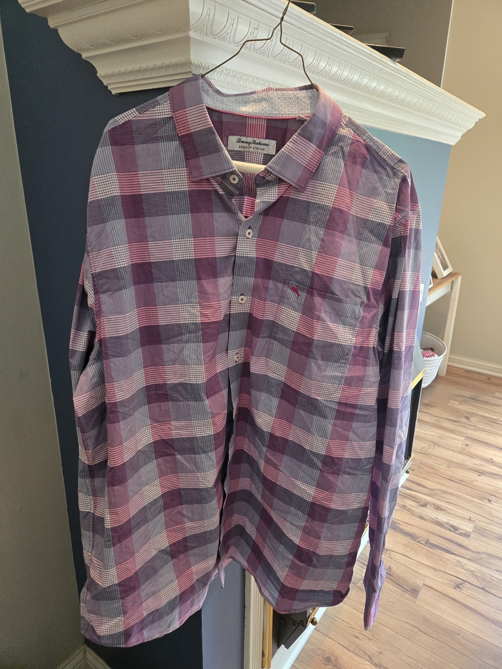 Tommy Bahama Purple Plaid Long-Sleeve Button-Up Shirt